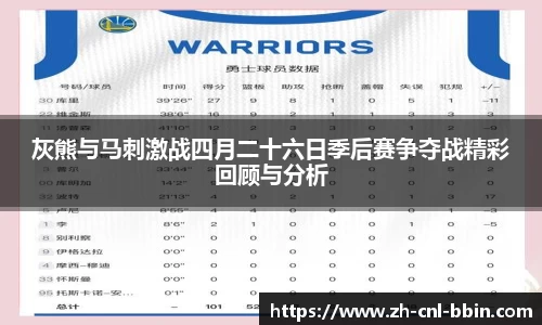 灰熊与马刺激战四月二十六日季后赛争夺战精彩回顾与分析